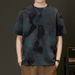 Trendy New Short-sleeved Summer Men's High-end T-shirt Half-sleeved Round Neck Versatile Loose Tie-dye Top T-shirt_viptrois.com