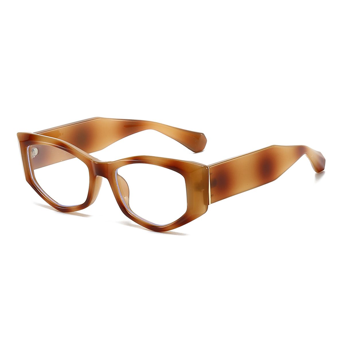 Men's Sunglasses Polygonal Cat Eye Sunglasses Sun Protection And UV Protection 2024 Autumn New Small Frame Fashion Brown Sunglasses_viptrois.com