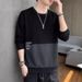 Spring And Autumn Sweater Men's Clothes Trend Loose Long Sleeve Shirt Versatile Bottom Autumn Men's Top_viptrois.com