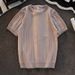 Men's Clothing Short Sleeved Sweater For Men In Summer, Simple And Versatile Design, Striped Half Sleeved Round Neck Knitted T Shirt_viptrois.com