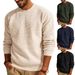 Men's Waffle Knit Sweater – Breathable Textured Pullover With Relaxed Fit For Casual Comfort_viptrois.com