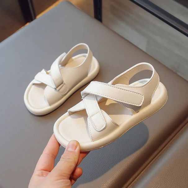 Mother & Kids Children's leather sandals summer style boys 1 year old fashionable all-match 2 girls soft bottom non-slip 3 beach shoes_viptrois.com