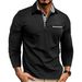 Men's Performance Long Sleeve Polo Shirt – Breathable & Moisture-Wicking Workwear (S-XXXL, Stretch Polyester, Contrast Panels)_viptrois.com