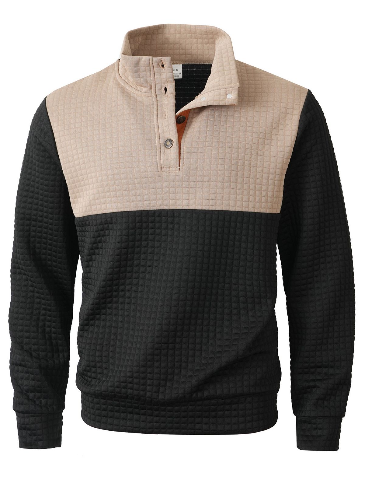 Men’s Color-Block Quarter-Zip Sweatshirt – Thermal Lined Polyester Pullover (Windproof, 4 Colorways, S-XXXL)_viptrois.com