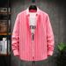 Men's Slim-Fit Striped Shirt – Korean Style Long Sleeve Casual Top (M-5XL, Breathable Cotton Blend)_viptrois.com