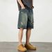 Men's Distressed Denim Shorts 5-Inch Inseam Relaxed Fit Vintage Washed Casual Summer Shorts Vintage Washed Finish_viptrois.com