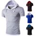 Men's Casual Short Sleeve Hooded T-Shirt - Two-Tone Layered Look - Breathable Cotton Blend - Multiple Color Options (M-5XL)_viptrois.com