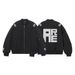 Men's Vintage Baseball Jacket – Oversized Zip-Up Windbreaker With Contrast Panels (S-XXXL, Navy/Black)_viptrois.com