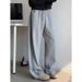 Men's Clothing Retro Machete Sweatpants Men's Autumn And Winter Cleanfit Light Gray Sports Pants Wide Leg Straight Casual Pants_viptrois.com