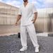 Men's Clothing Commuter Suit Casual Button Shirt Short Sleeved Trousers Men's Outing Trend_viptrois.com
