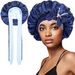 Double Layer Satin Sleeping Cap Double Sided Round Hat Bow Ribbon Silk Beauty Hair Cap Bonnet_viptrois.com