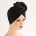 New solid color ethnic Baotou hat three dimensional twist ball turban hat_viptrois.com
