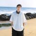 Straight 220g Printed Short For Men's Summer 2025 New White Half Sleeved T-shirt Top_viptrois.com