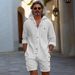Men's Casual Hooded Shirt & Shorts Set - Lightweight Cotton Blend, Breathable & Comfortable, Streetwear Outfit For Gym, Beach, Travel_viptrois.com