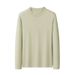 Pure Cotton Long Sleeve 230g Round Neck Base Layer For Men Versatile Solid Color Men's T-Shirt With Embroidered Logo_viptrois.com