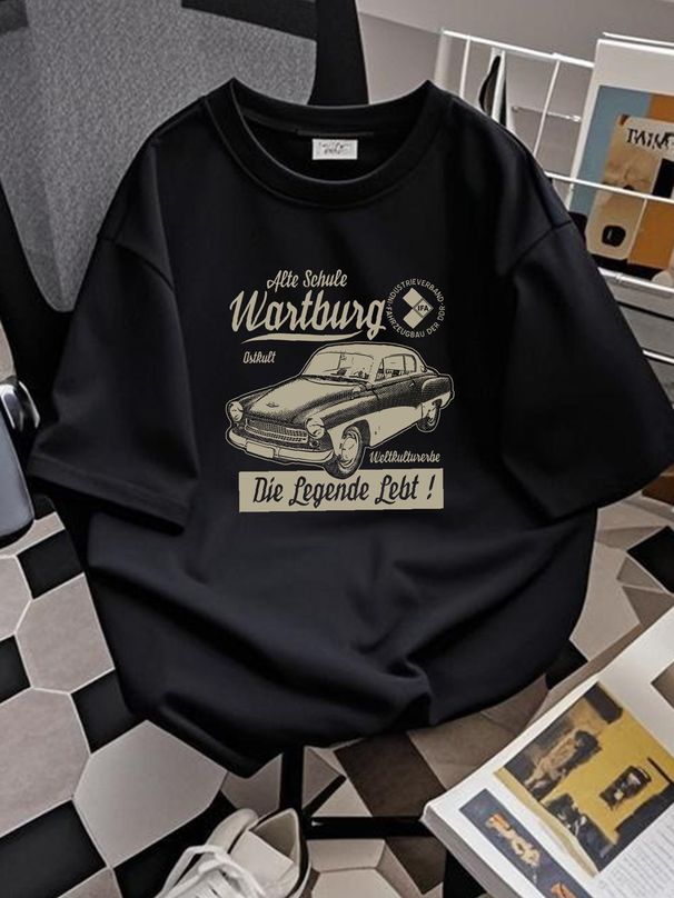 IFA Wartburg Legend T-shirt VEB Eisenach GDR Cardboard Cult Simson Logo Stretched Summer Casual Unisex Stylish Versatile Top For Everyday Wear_viptrois.com