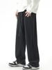 Men's Casual Sports Pants Gray Striped Loose Fit Straight Leg Trendy Sweatpants Plus Size Solid Color Long Pants For Spring Autumn_viptrois.com