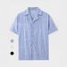 Men's Clothing Summer Men's Tops Cuban Collar Short Sleeve Shirt Loose Half Sleeve Non Iron Shirt_viptrois.com