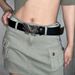 Silver decorative belt, spicy girl Y2K millennium punk style metal buckle, adjustable butterfly belt_viptrois.com