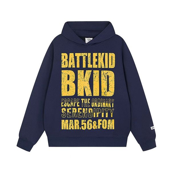 Men's Clothing Minimalist Distressed Letter Hooded Sweatshirt For Men, Autumn/Winter New Style, American Retro Couple Style, Trendy Hoodie Jacket Top_viptrois.com