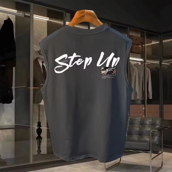 Men's Clothing Trendy Brand Pure Cotton Sleeveless T Shirt Men's Summer New Ins Trend Waistcoat Sports Running Vest Top Clothes_viptrois.com