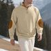 European And American Cross-Border Light Mature Casual Sports Men's Jacquard Small Check Stand Collar Long Sleeve_viptrois.com