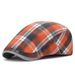 Spring Autumn Summer Duckbill Men's British Style Literary Beret Women's Plaid Forward Cap_viptrois.com