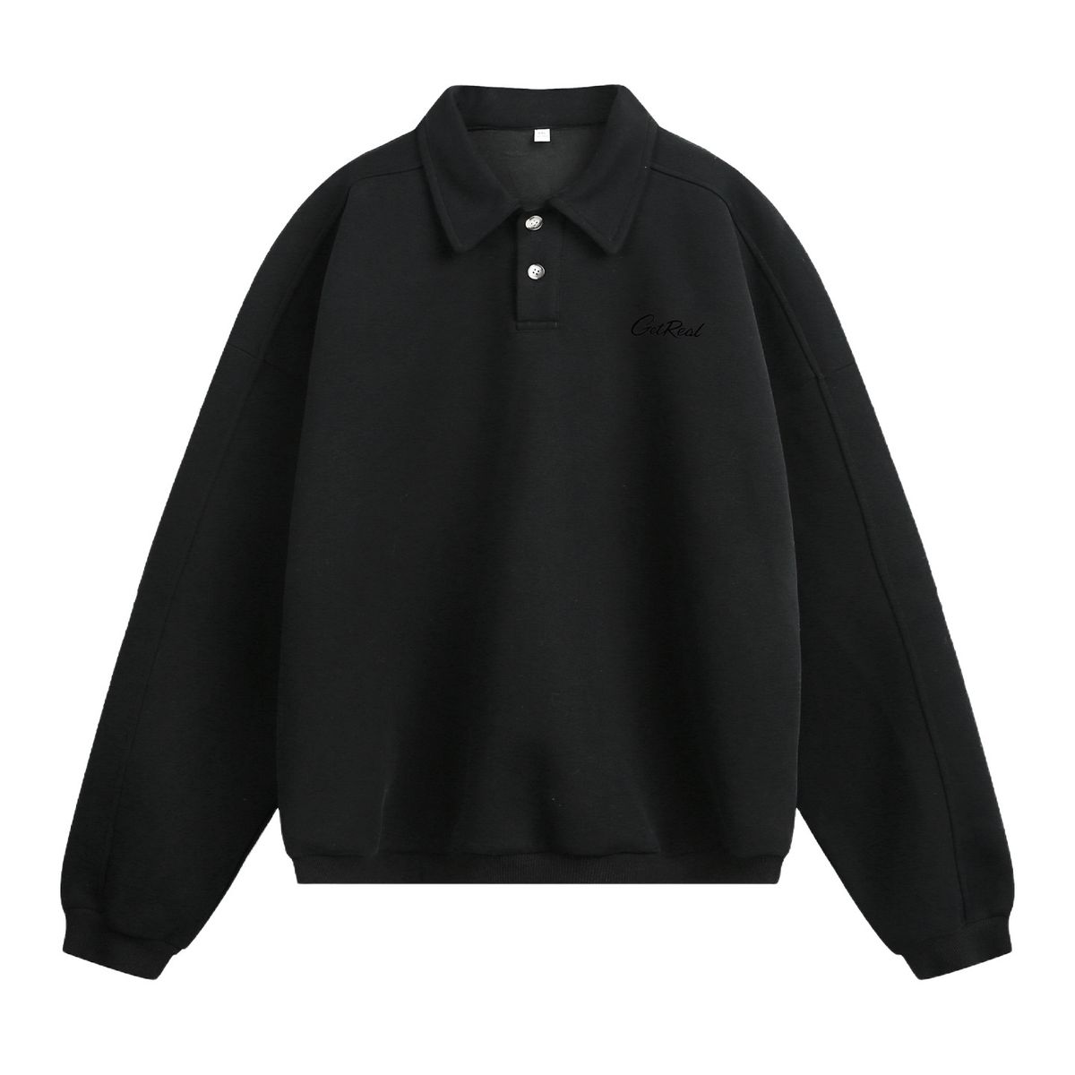 Men's Retro Polo Collar Sweatshirt With Color Block Letter Print, Oversized Fit, Casual Streetwear Pullover For Autumn_viptrois.com