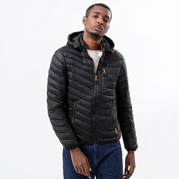 Lightweight Winter Jacket For Men - Detachable Hood, Waterproof & Windproof, Comfortable Nylon Shell, Multiple Colors & Sizes_viptrois.com