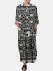 Men's Moslem Muslim Robes, New Men's Clothing, Casual, Loose, Oracle Ethnic Print Long Robes_viptrois.com