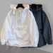 Pocket Workwear With Patchwork Design, Hooded Sun Protection Jacket, Men's Trendy Loose Jacket, Hoodie_viptrois.com