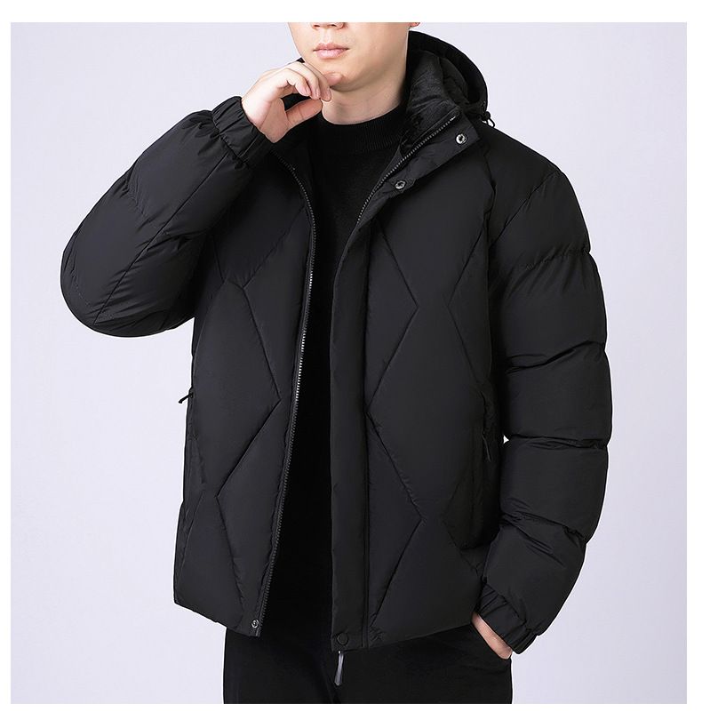 Winter Cotton Clothes Men's Plus Cotton Thickened Warm Cotton Clothes Men's Removable Hat Bread Clothes Jacket_viptrois.com