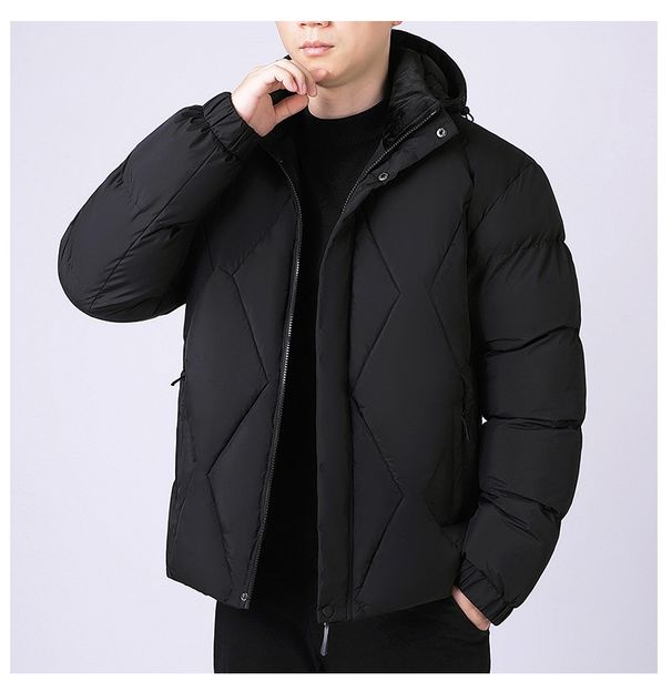 Winter Cotton Clothes Men's Plus Cotton Thickened Warm Cotton Clothes Men's Removable Hat Bread Clothes Jacket_viptrois.com