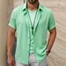 Men's Business Commuter Short Sleeved Shirt Solid Color Summer New Exclusive Supply_viptrois.com