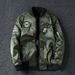 Men's Reversible MA1 Bomber Jacket - Military Green/Black/Navy - Slim Fit Zip-Up Aviator Coat With Side Pockets_viptrois.com