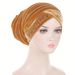 Women's Hats Gold Velvet Hot Diamond Turban Muslim Headscarf Folding Pile Hat In Stock_viptrois.com
