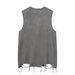 Men's Clothing Summer Retro High Street Old Washed Sleeveless Waistcoat Vest Loose Versatile Cotton T Shirt_viptrois.com