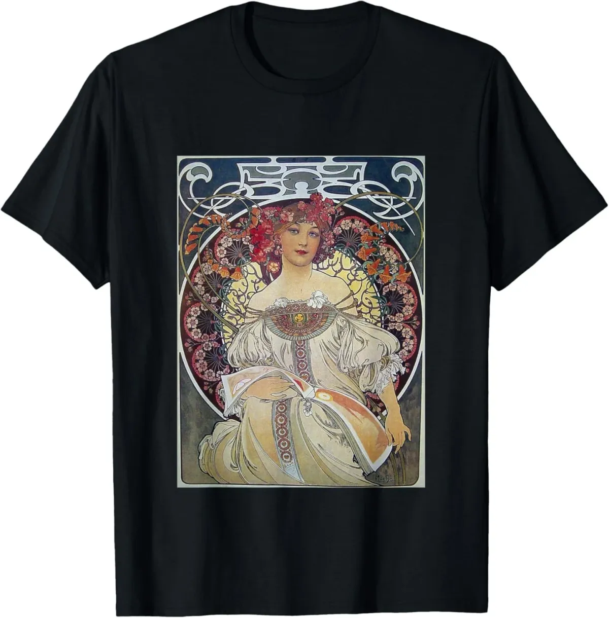 Daydream Mucha Dream Art Fantasy Elegant Art Nouveau T-Shirt Mens Womens Tees Top_viptrois.com