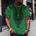Men's 3D Printed Color Block T-Shirt - African Tribal Pattern Round Neck Short Sleeve Casual Top_viptrois.com