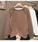 Men's Casual Long Sleeve Crewneck Sweatshirt - Relaxed Fit Plain Color Pullover Top For Spring & Fall (Brown/Black/White)_viptrois.com