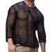 Men's Clothing Fashion Men's Casual Knitted Pullover Round Neck Three Quarter Sleeve Hollow Summer Sun Protection Clothing Men's Tops_viptrois.com