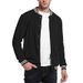 Men's Retro Fleece Baseball Jacket – Stand Collar, Button-Up, Loose Fit (Navy/Black/Red/Light Gray/Royal Blue, S-XXXL)_viptrois.com
