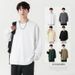 Heavyweight Pure Cotton Long Sleeve T-Shirt Men, Solid Color Loose Fit, Autumn And Winter 2024 Sweatshirt, Crew Neck,_viptrois.com