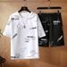 Men's Clothing summer sports men's five point short sleeved running basketball uniforms casual loose T shirt shorts two piece suit_viptrois.com