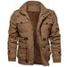 2023 Autumn and Winter Men's Hooded Plush Thickened Coat Large Cotton Mid length Work Wear Washable Jacket for Men_viptrois.com