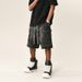 Men's Clothing High Street Vibe Washed Distressed Raw Edge Denim Shorts Pocket Workwear Loose Shorts_viptrois.com