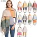 Unisex Shawl Autumn and winter woven thick thick tassel color matching ring yarn scarf_viptrois.com