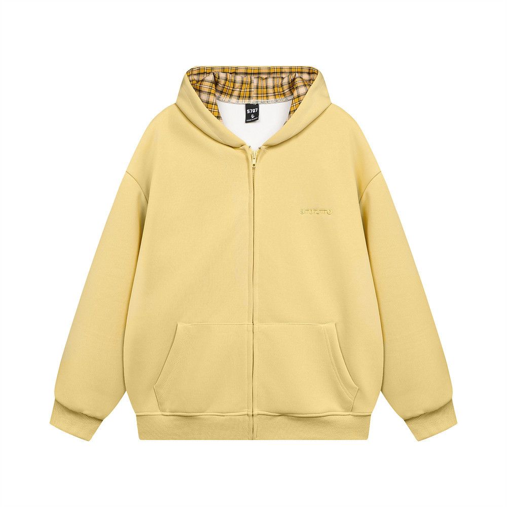 Men's Hooded Jacket Autumn Winter American Trendy Brand Vibe Style Versatile Loose Simple Basic Zipper Cardigan_viptrois.com
