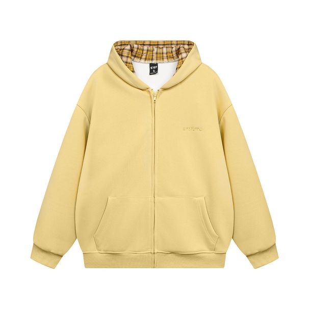 Men's Hooded Jacket Autumn Winter American Trendy Brand Vibe Style Versatile Loose Simple Basic Zipper Cardigan_viptrois.com