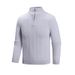 Men's Clothing Half High Collar Casual Men's Knit Sweater Semi-Turtleneck Casual Pullover With Half-Zip Comfortable & Warm For Autumn & Spring_viptrois.com